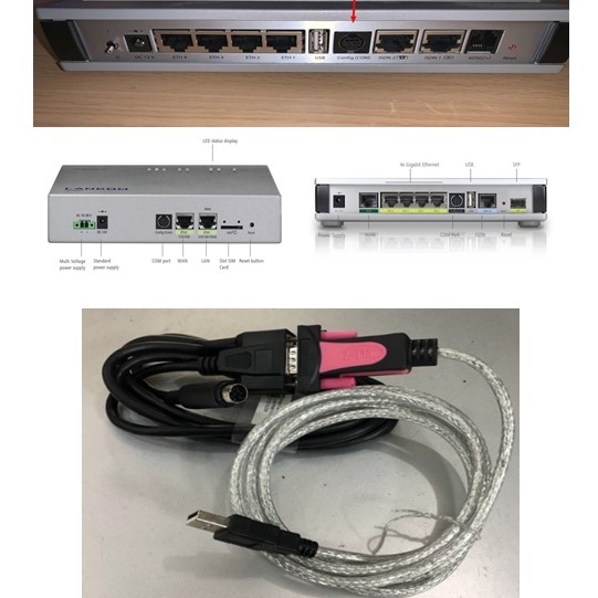 Bộ Combo Cáp Kết Nối Serial Config Cable RS232 DB9 Female to Mini Din 8 Pin Male 1.8M & USB to RS232 Z-TEK For Visca Connect to Lancom Router Devices