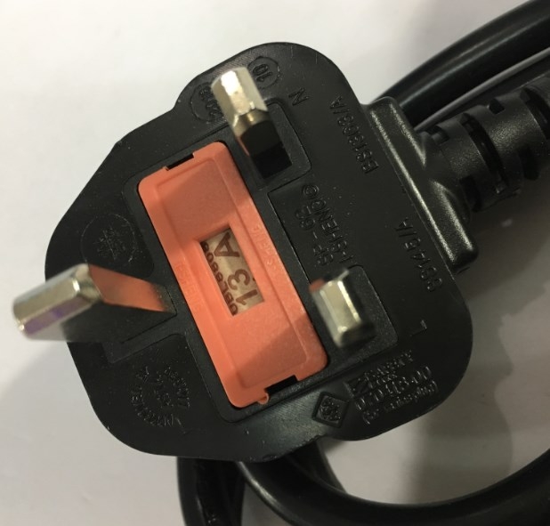 Dây Nguồn I-SHENG SP-62 IS-14 UK Chuẩn 3 Chấu Có Cầu Chì AC Power Cord BS1363 to C13 10A 250V 3x1.0mm Length 2M