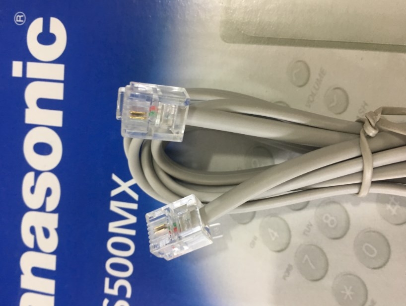Dây Nhẩy Điện Thoại Bàn Panasonic RJ11 2 Wire Flat Cross Pinned Telephone Line Patch Cord Cable Length 1M