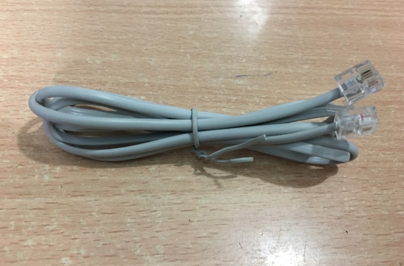 Dây Nhẩy Điện Thoại Bàn Panasonic RJ11 2 Wire Flat Cross Pinned Telephone Line Patch Cord Cable Length 1M