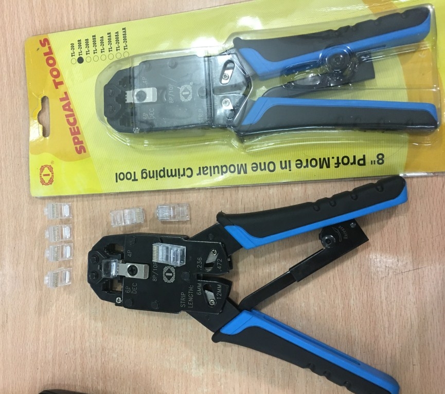 Kìm Mạng Chuyên Dụng All in One Modular Crimping Tool For RJ50 10Pin RJ45 8Pin RJ12 6Pin RJ11 4Pin RJ9 4Pin RJ45 10 Conductor TL-200R