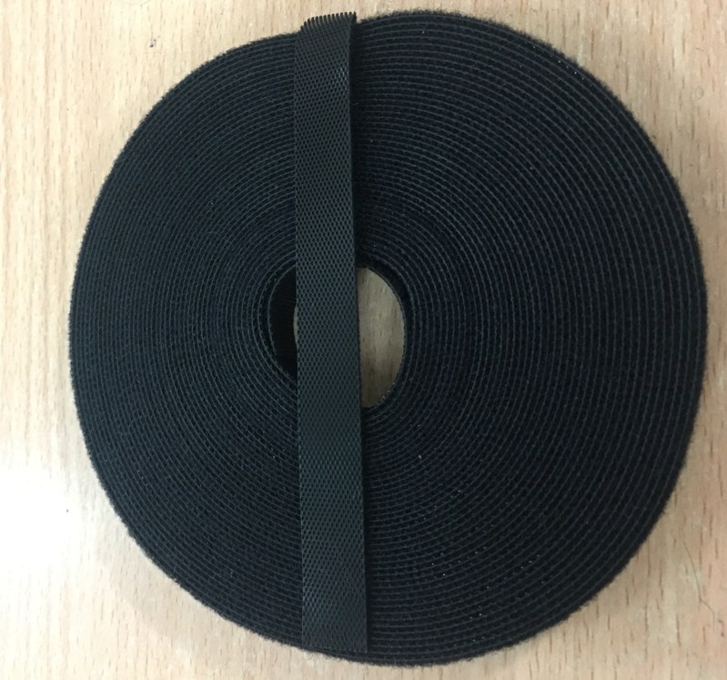 Băng Buộc Móc Vòng Tự Dính Cáp VELCRO BRAND ONE-WRAP TAPE YARD ROLL 12mm x 10m Black For Fiber Optic Network Ethernet Patch Cord Cable Dài 10M