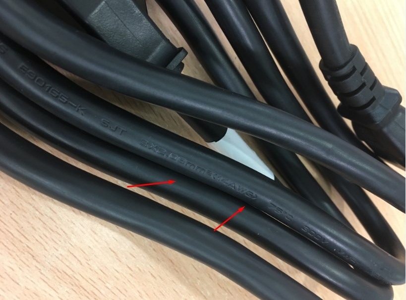 Dây Nguồn WELL SHIN E115330 WS-001 WS-002 NEMA 5-15P To C13 AC Power Cord 15A 125V 3x2.08mm 14AWG Length 1.5M
