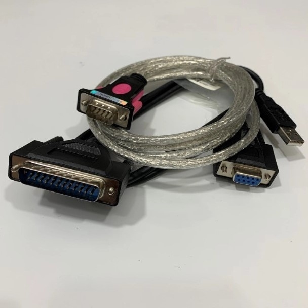 Combo Cáp Kết Nối Yokogawa WT210/WT230 Digital Power Meters Test Với Máy Tính Interface Cable RS232-C DB25 Male to DB9 Female Dài 1M + USB to RS232 Converter Z-TEK