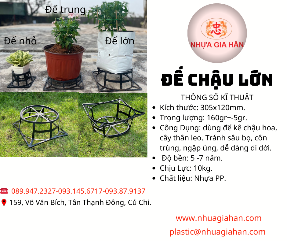 ĐẾ CHẬU NHỰA - CỠ LỚN