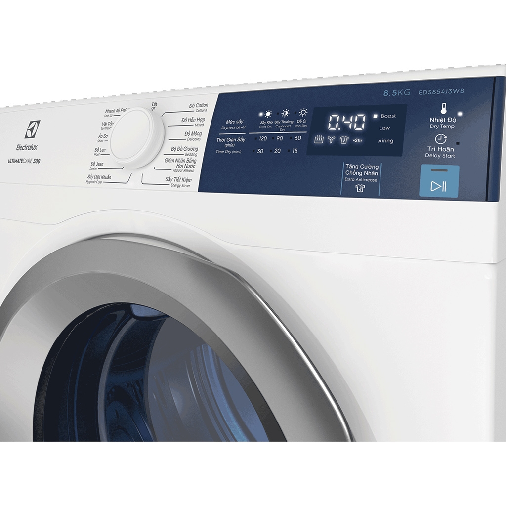 Máy sấy Electrolux 8.5 kg EDS854J3WB Trắng