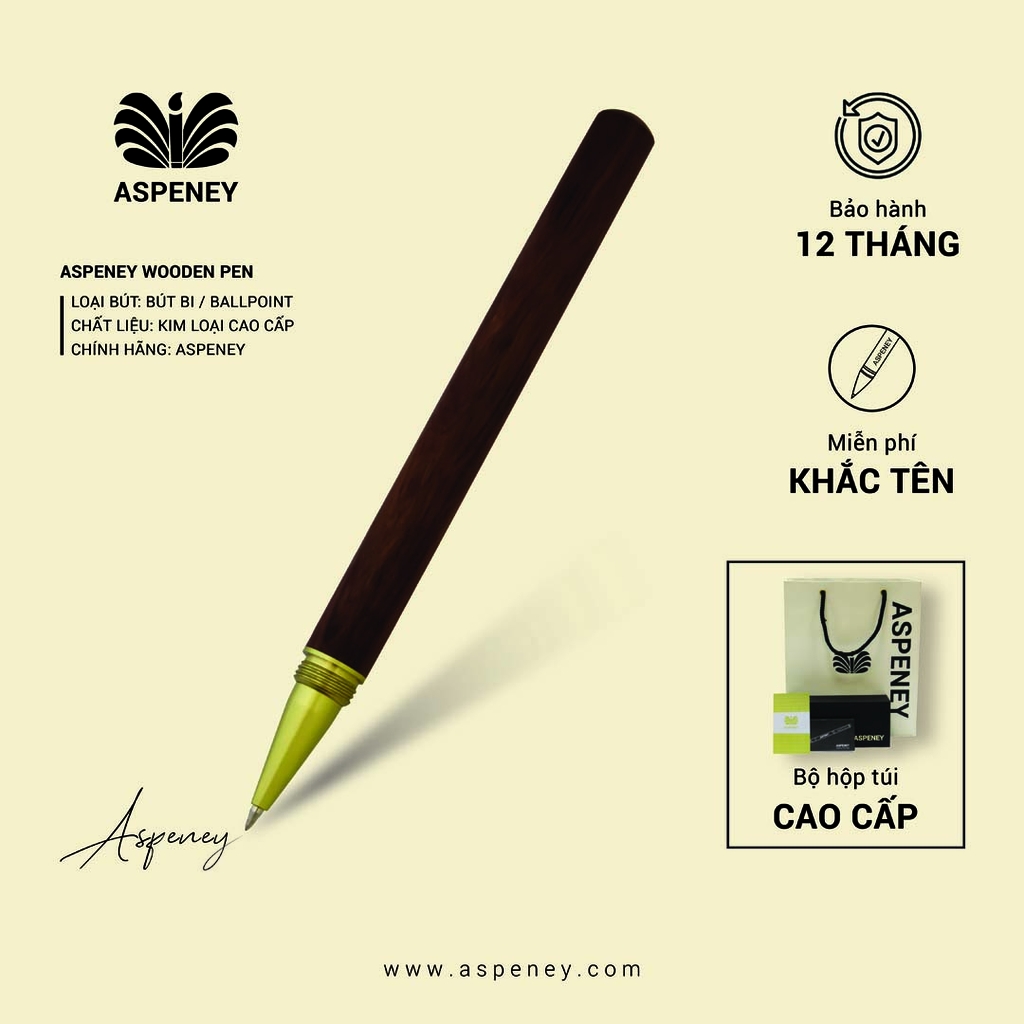 Bút bi ASPENEY Wooden Ballpoint