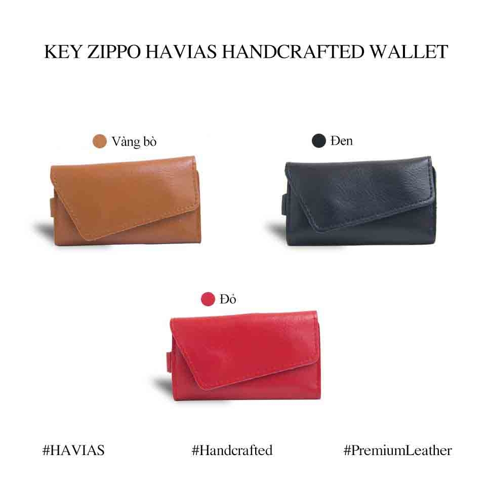 Bao da móc khóa Key Zippo HAVIAS - Leather Key Case Wallets Unisex