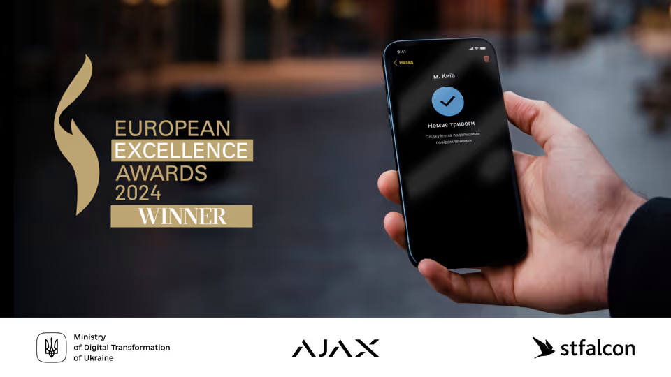 Ajax Systems giành giải European Excellence Awards 2024 cho ứng dụng Air Alert