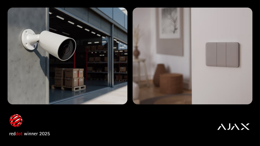 Ajax BulletCam và Ajax LightSwitch được vinh danh với giải thưởng Red Dot