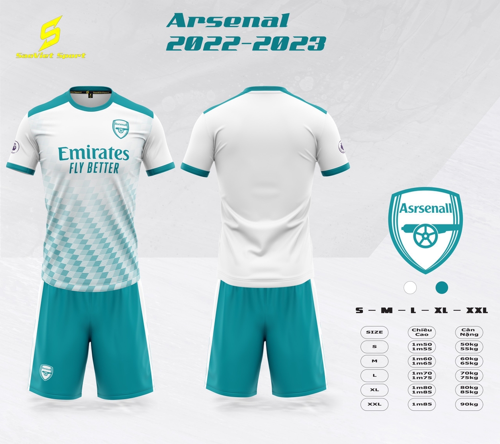 Áo Arsenal 2022 - 2023 Trắng