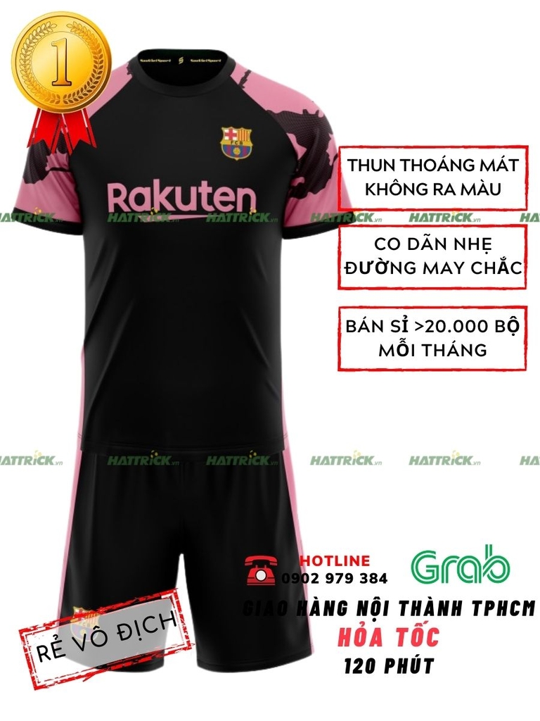 Áo Barca 2022 - 2023 Đen vai hồng