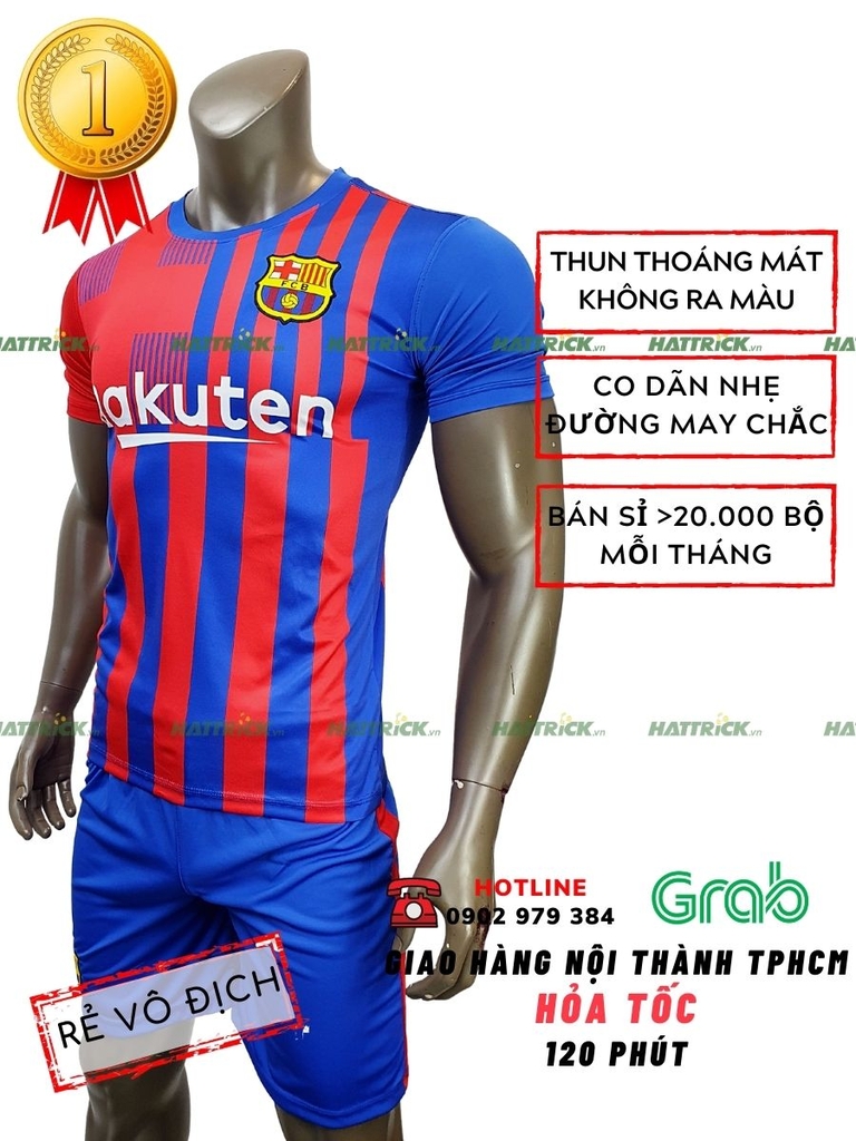 Đồ Đá Banh Barca 2021 - 2022 Sọc