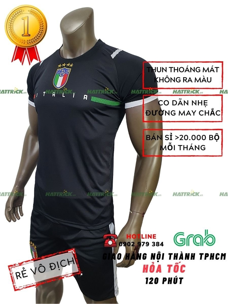 Áo đội tuyển Ý Itali Euro 2021 - Đen