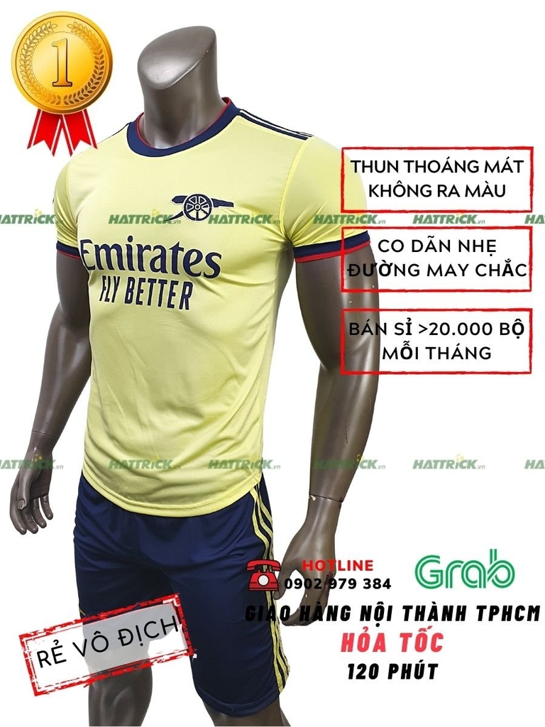 Đồ Đá Banh Arsenal 2021 - 2022 Vàng Chanh