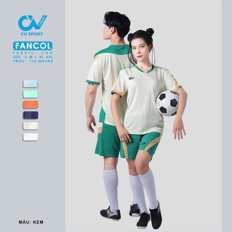 Áo bóng đá không logo CV Sport FANCOL