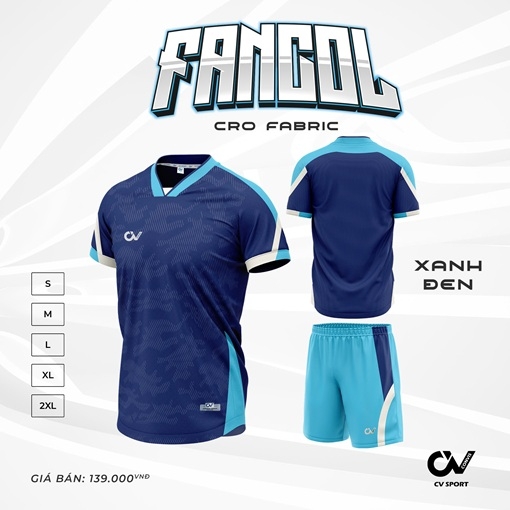 Áo bóng đá không logo CV Sport FANCOL