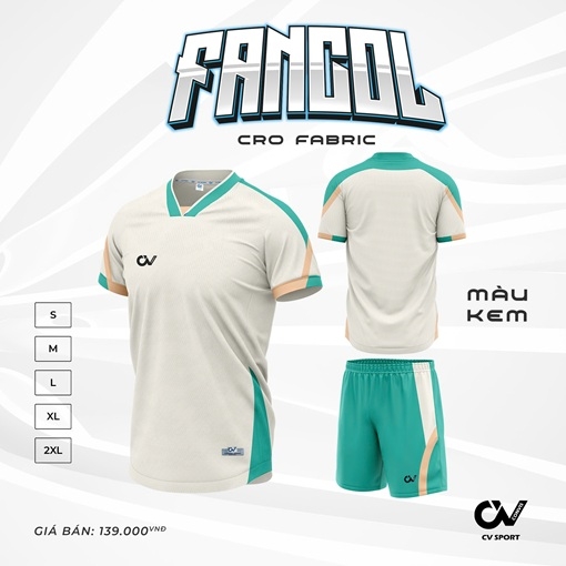 Áo bóng đá không logo CV Sport FANCOL