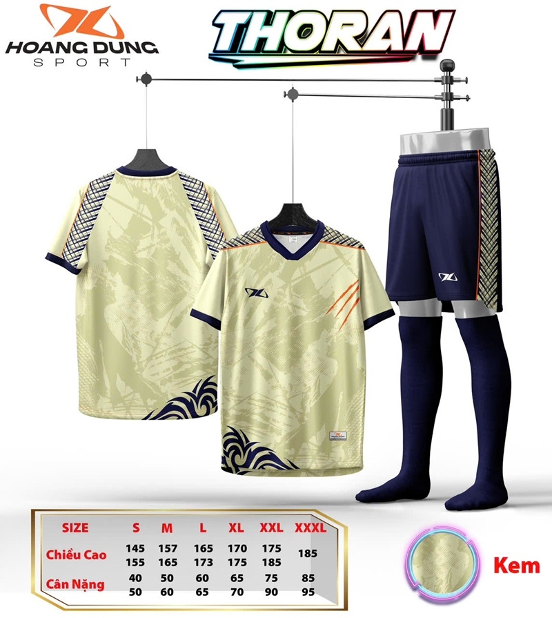 Áo bóng đá không logo HD Thoran