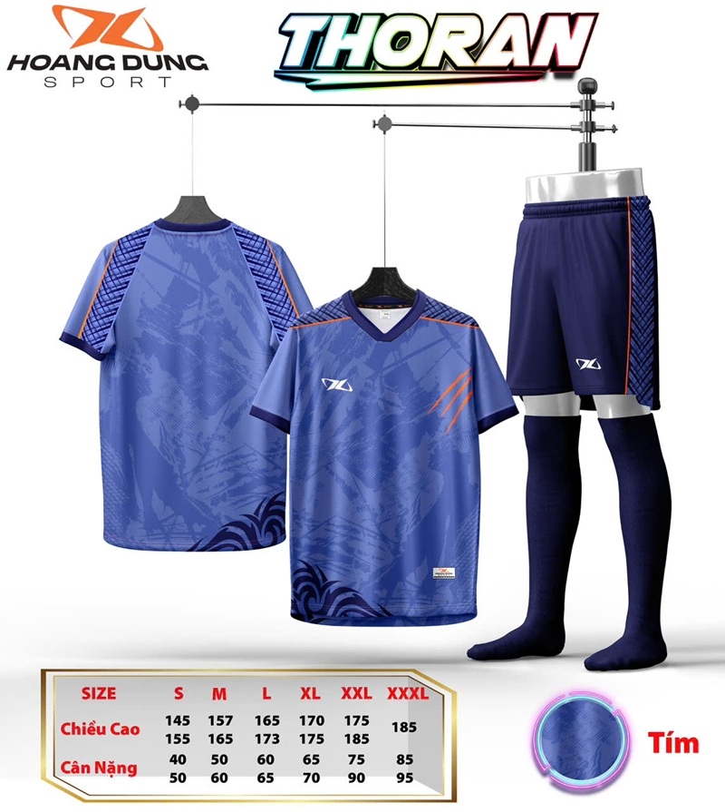 Áo bóng đá không logo HD Thoran