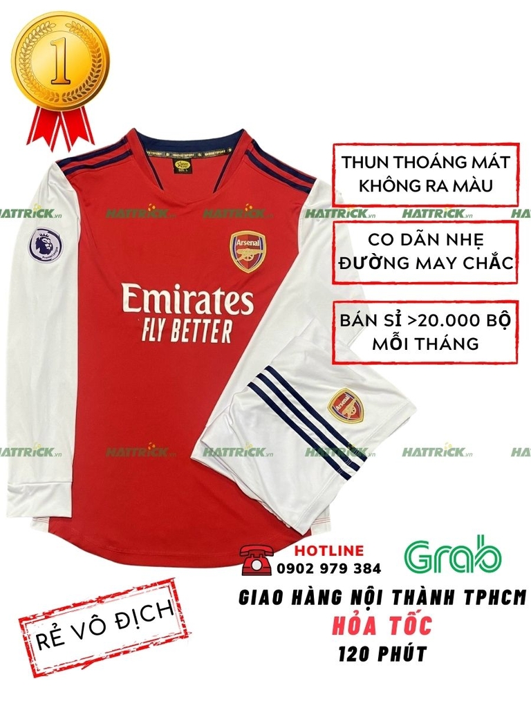 Áo Bóng Đá Tay Dài Arsenal 2021 - 2022 Đỏ