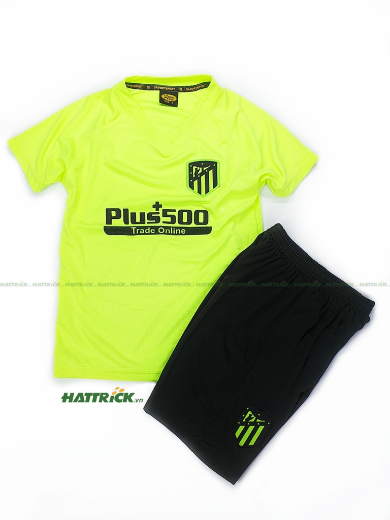 Áo Bóng Đá Trẻ Em Atletico 2020 Xanh Dạ Quang