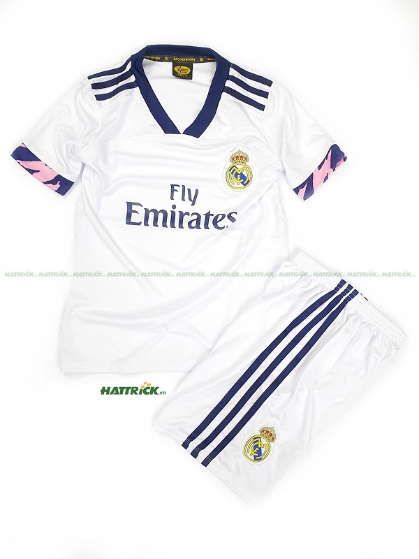 Áo Bóng Đá Trẻ Em Real Madrid 2020 Trắng