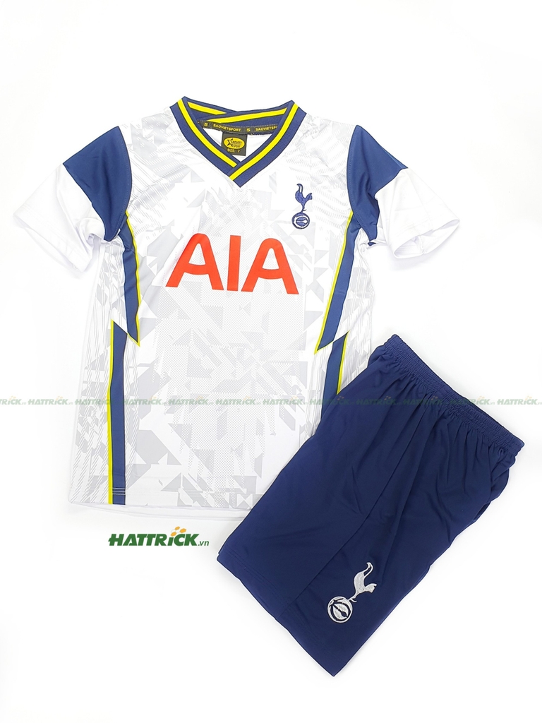 Áo Bóng Đá Trẻ Em Tottenham 2020 Trắng Xám