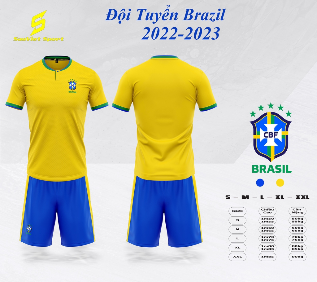 Áo đội tuyển Brasil World Cup 2022 - Vàng