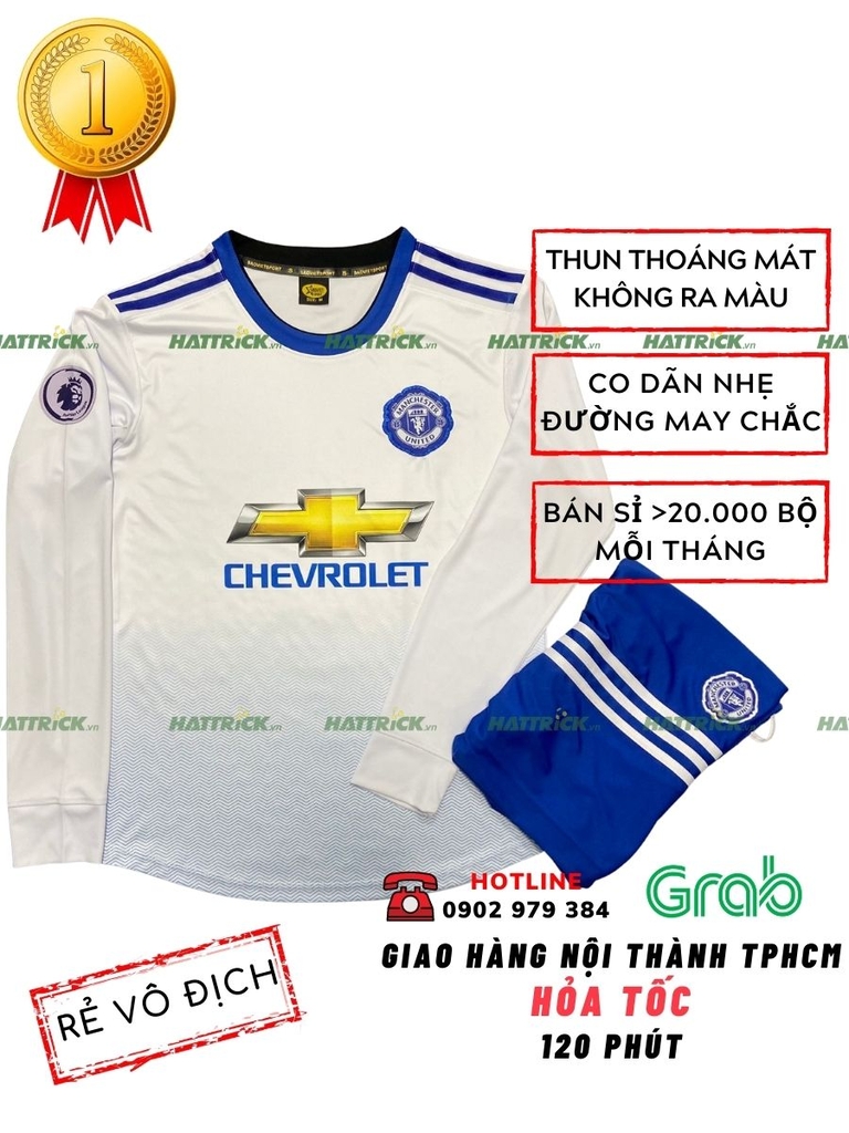 Áo Đá Banh Tay Dài Manchester United 2021/22 - Trắng