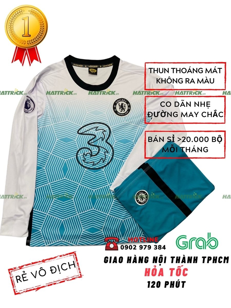 Áo Đá Banh Tay Dài Chelsea 2021/22 - Trắng