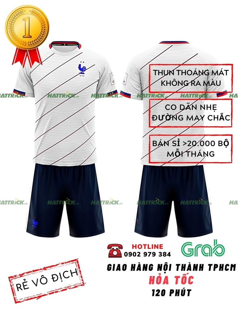 Áo đội tuyển Pháp World Cup 2022 - Trắng