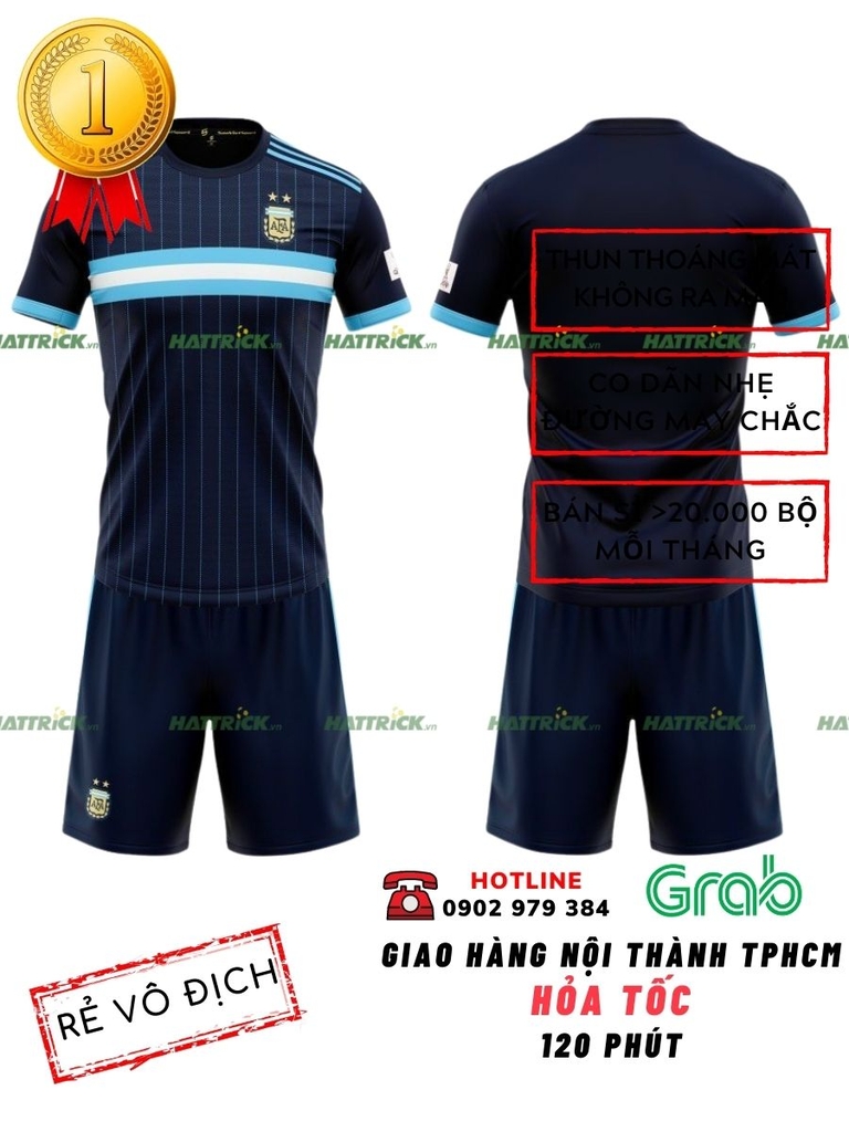 Áo đội tuyển Argentina World Cup 2022 - Xanh đen