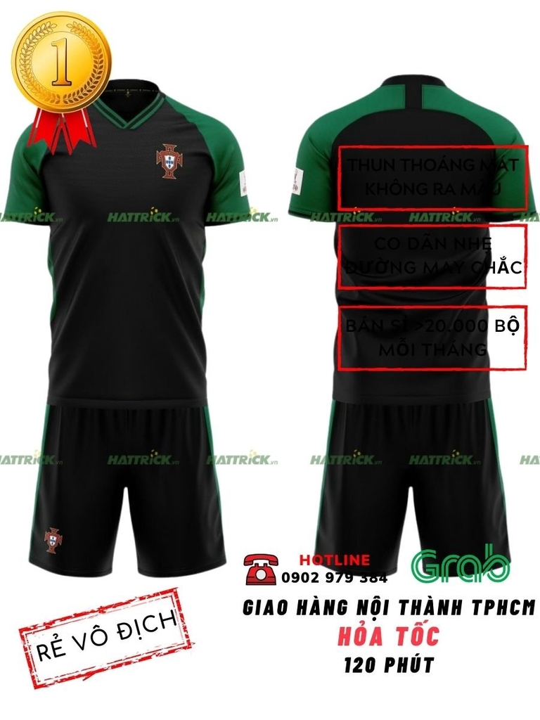 Áo đội tuyển Bồ Đào Nha World Cup 2022 - Đen