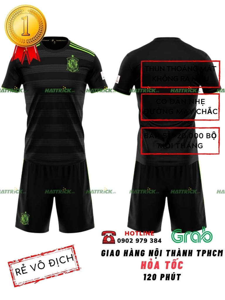 Áo đội tuyển Tây Ban Nha World Cup 2022 - Đen