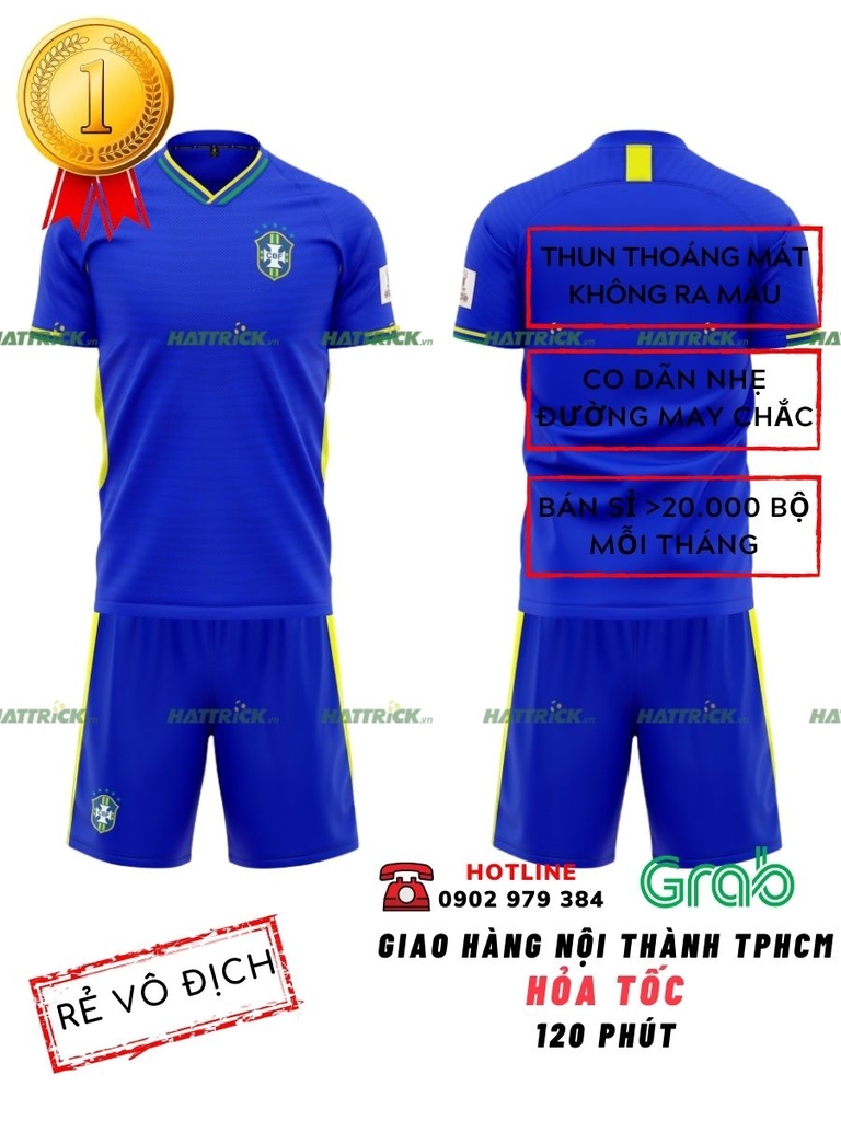 Áo đội tuyển Brasil World Cup 2022 - xanh bích