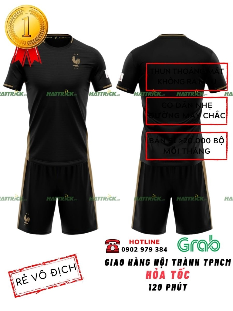 Áo đội tuyển Pháp World Cup 2022 - Đen