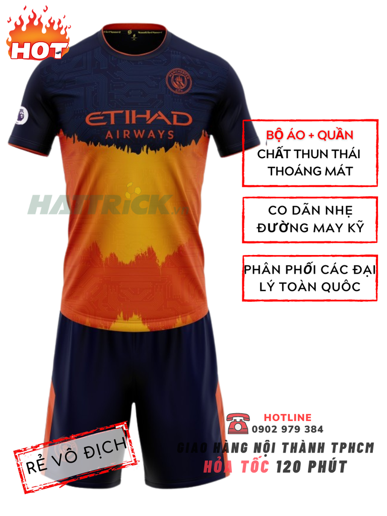 Áo Man City 2023 - 2024 Cam Đen