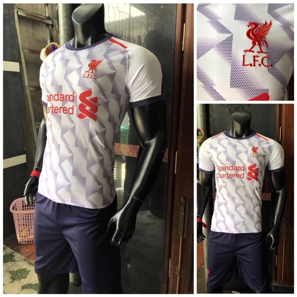 Áo Bóng Đá CLB Liverpool Trắng Tím
