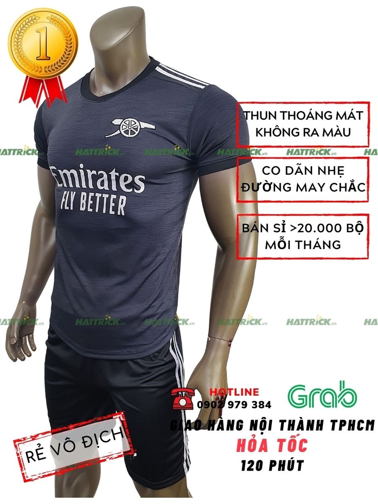 Đồ Đá Banh Arsenal 2021 - 2022 Đen xám