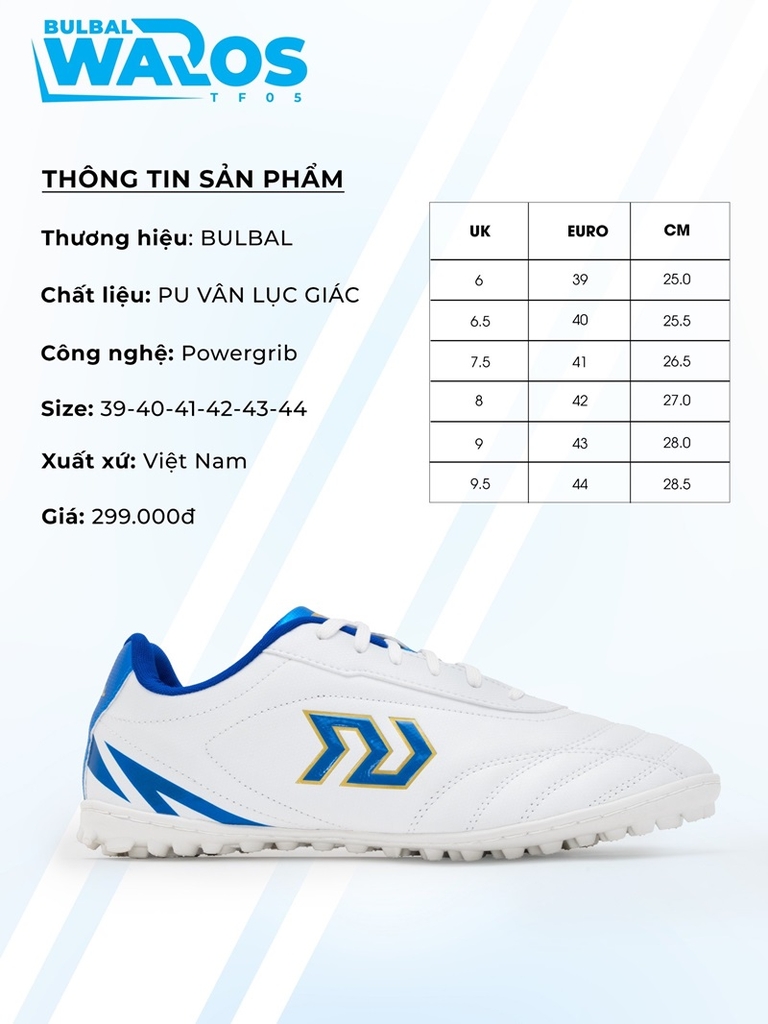 Giày đá bóng chính hãng Bulbal Waros đế TF