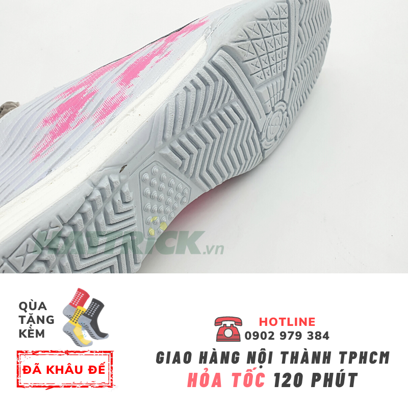 Giày Futsal đế IC cổ thun X 19.1 - Xám hồng