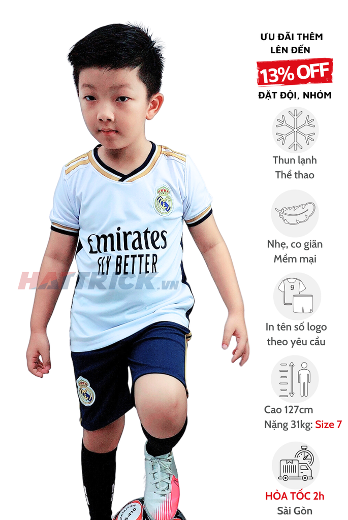 Quần áo bóng đá trẻ em Real Madrid 2023/24