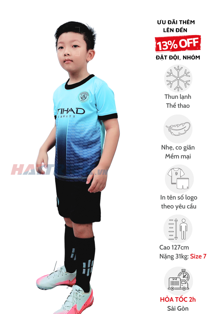 Quần áo bóng đá trẻ em Man City 2023/24
