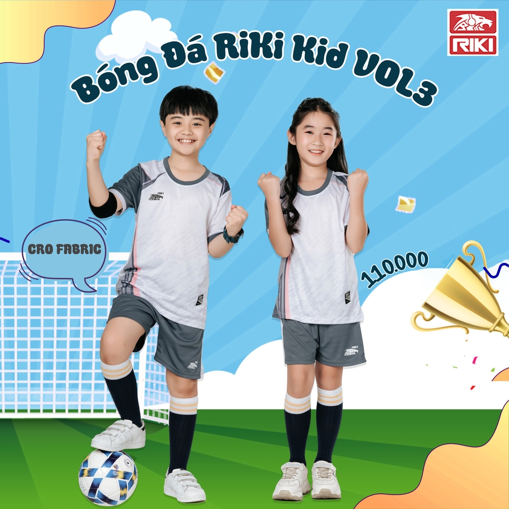 Quần áo bóng đá trẻ em Riki Vol 3
