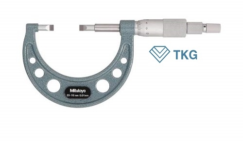 Panme đo ngoài đầu dẹt Mitutoyo 122-105 (100-125mm/ 0.01mm)