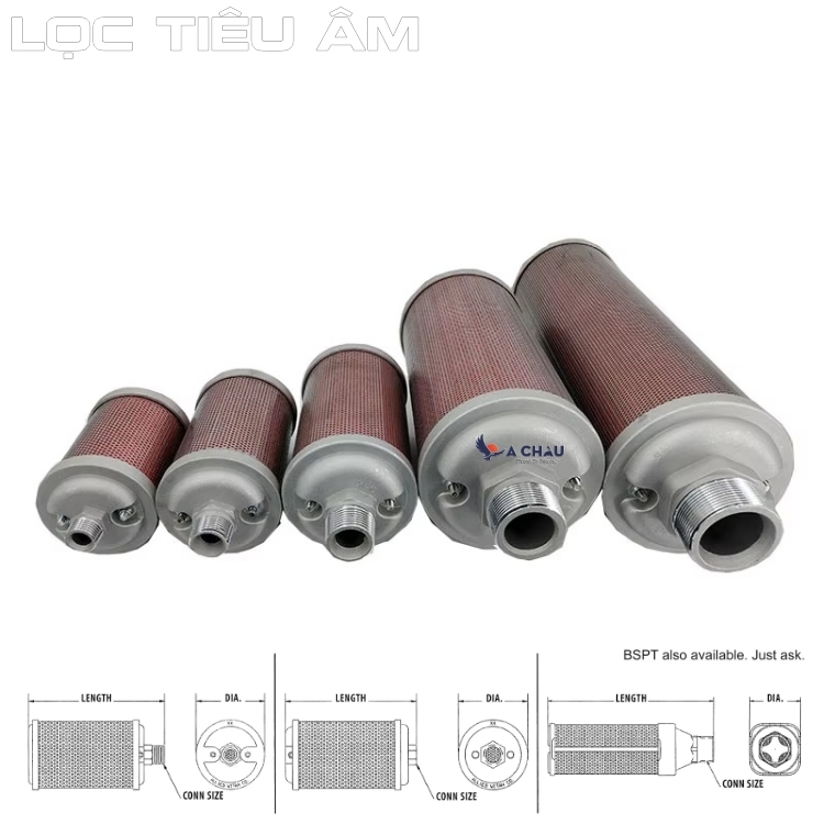 Lọc giảm âm máy sấy khí hấp thụ - Muffler XY Series