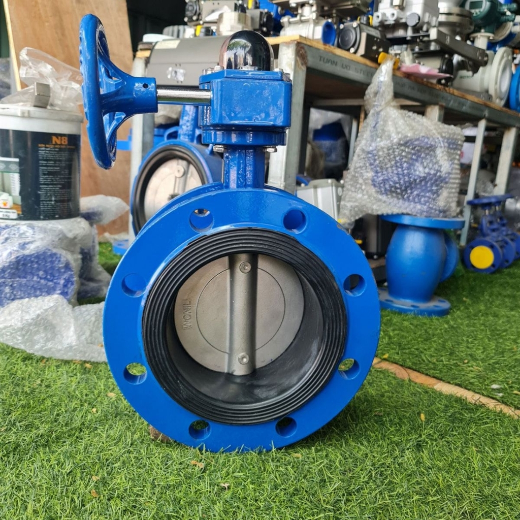 Van bướm tay quay mặt bích thân gang gioăng EFDM Wonil Korea