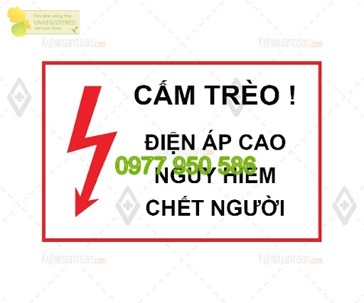 Biển báo cấm trèo điện áp cao nguy hiểm chết người, loại biển dọc