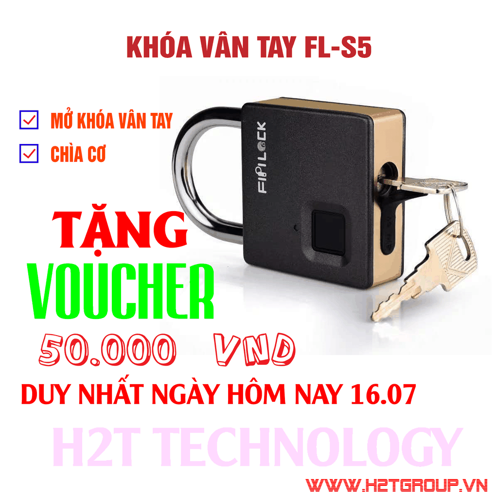 Ổ khóa vân tay FL-S5, mở khóa vân tay, chìa cơ thích hợp cho cửa xếp chung cư